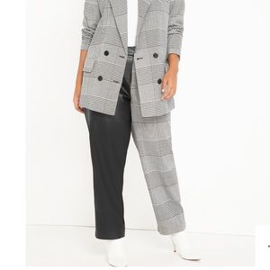 NWT ELOQUII 22W Blocked Plaid/Faux Leather Pant
